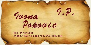 Ivona Popović vizit kartica